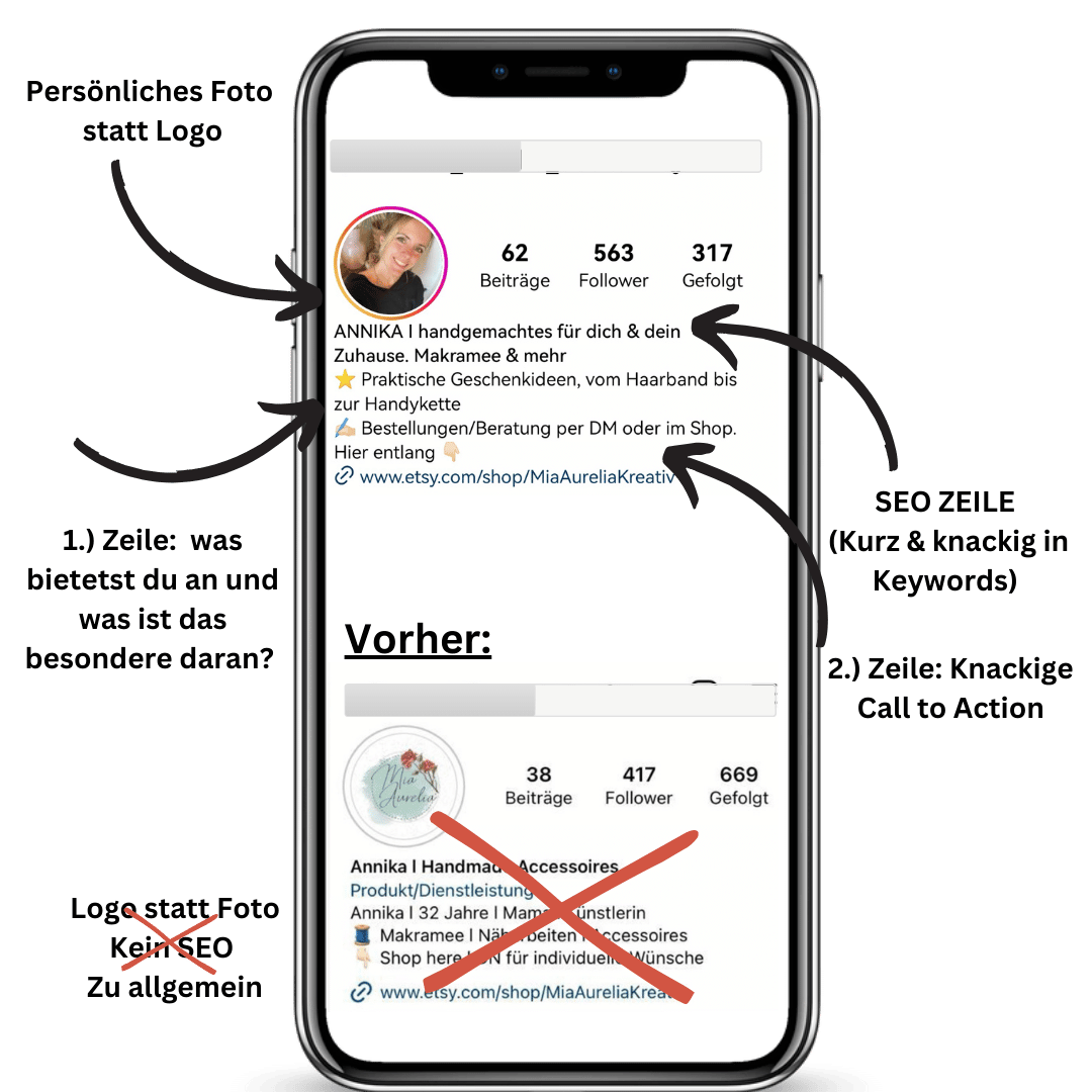 Auszug Instagram Biografie so muss sie aussehen