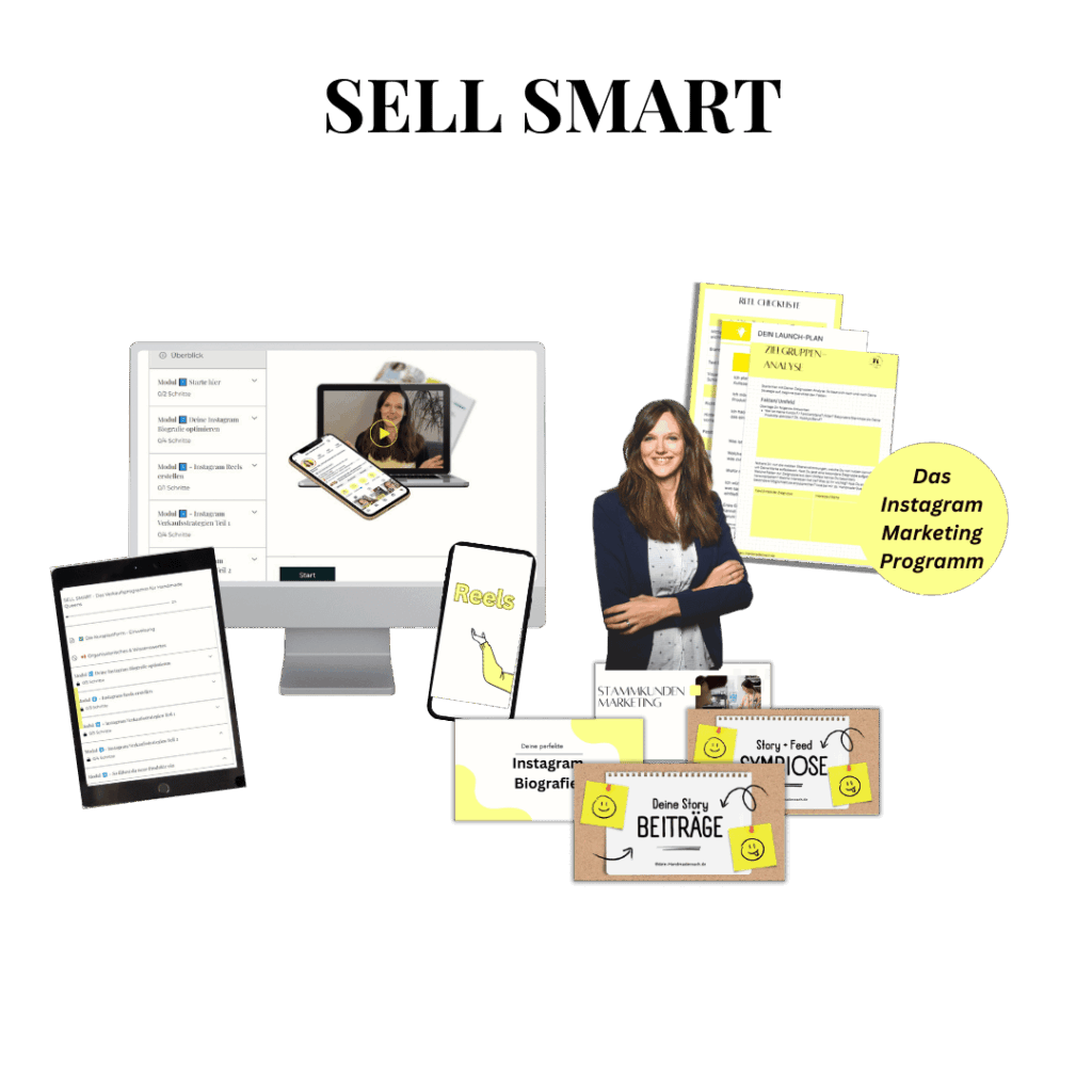 auf Instagram verkaufen Kurs SELL SMART. Mock up