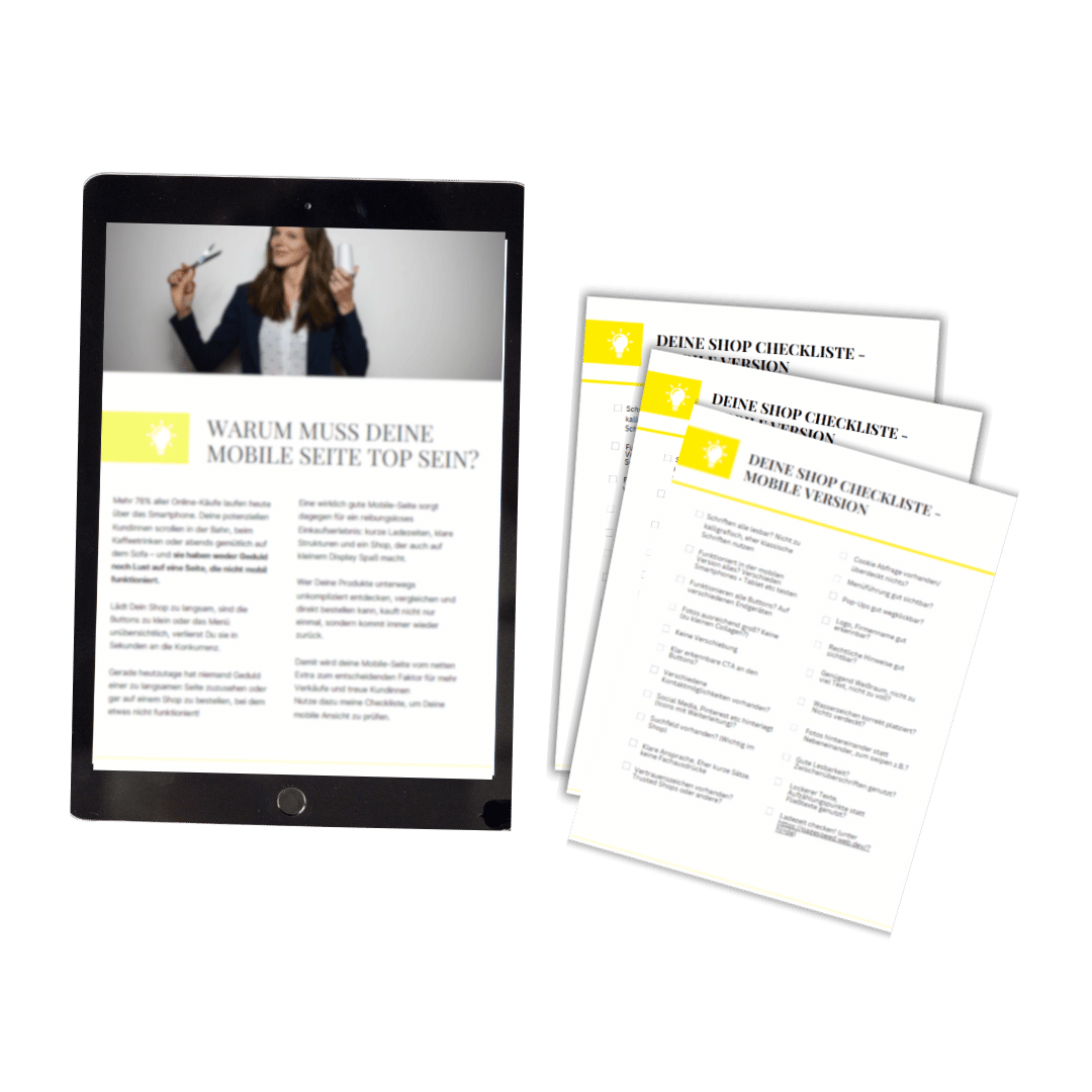 Mock Up Shop Checkliste kostenfrei Onlineshop Conversion verbessern