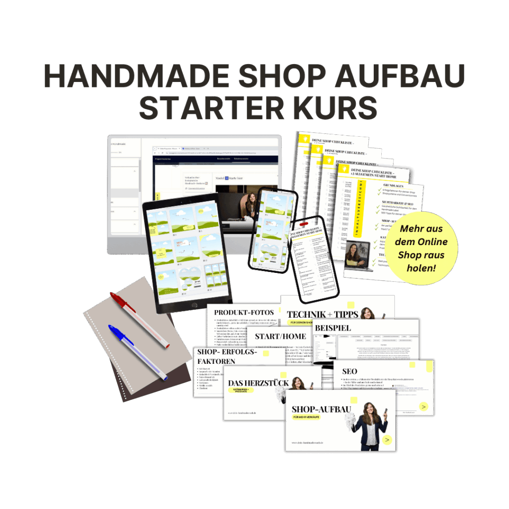 Onlienshop aufbauen starter Kurs Mock Up