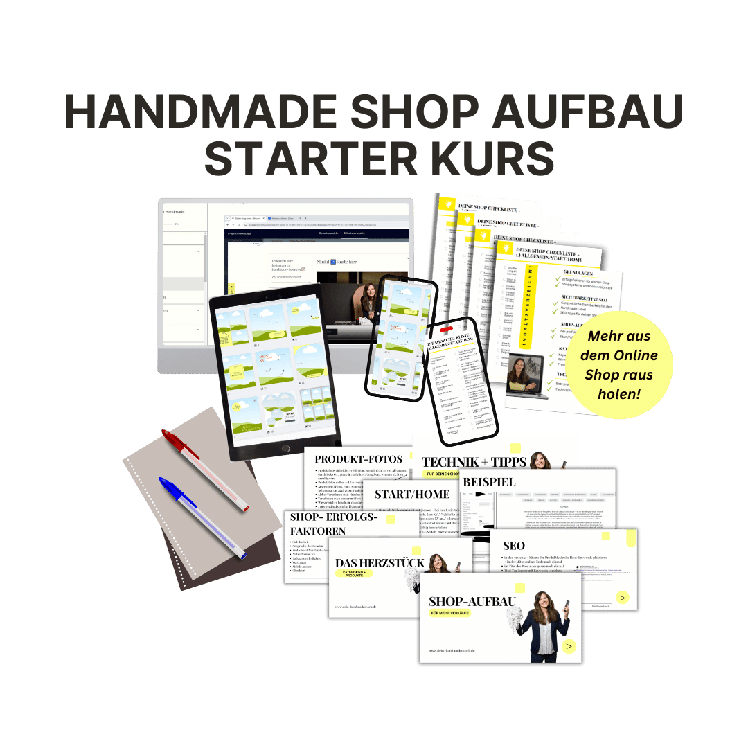 Onlienshop aufbauen starter Kurs Mock Up