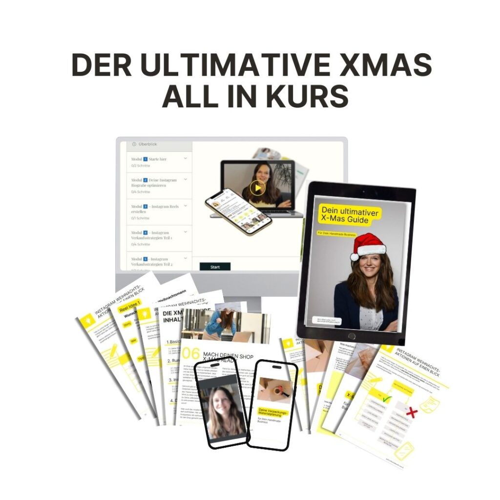 Umsatzsteigerung Weihnachten Umsatzsteigerung Onlineshop Weihnachten Mock Up Onlinekurs für Handmade Shops
