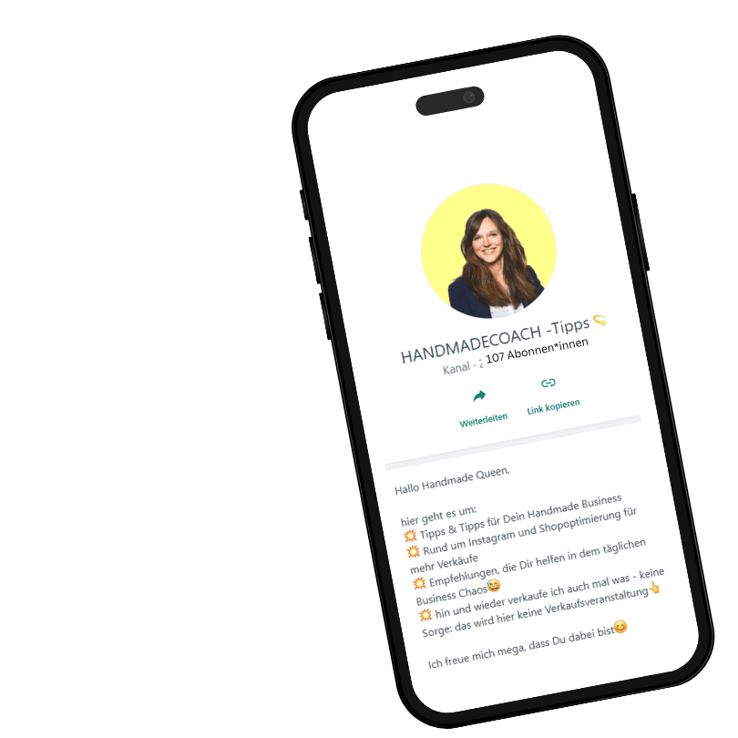 Dein Handmadecoach WhatsApp Kanal Mock Up