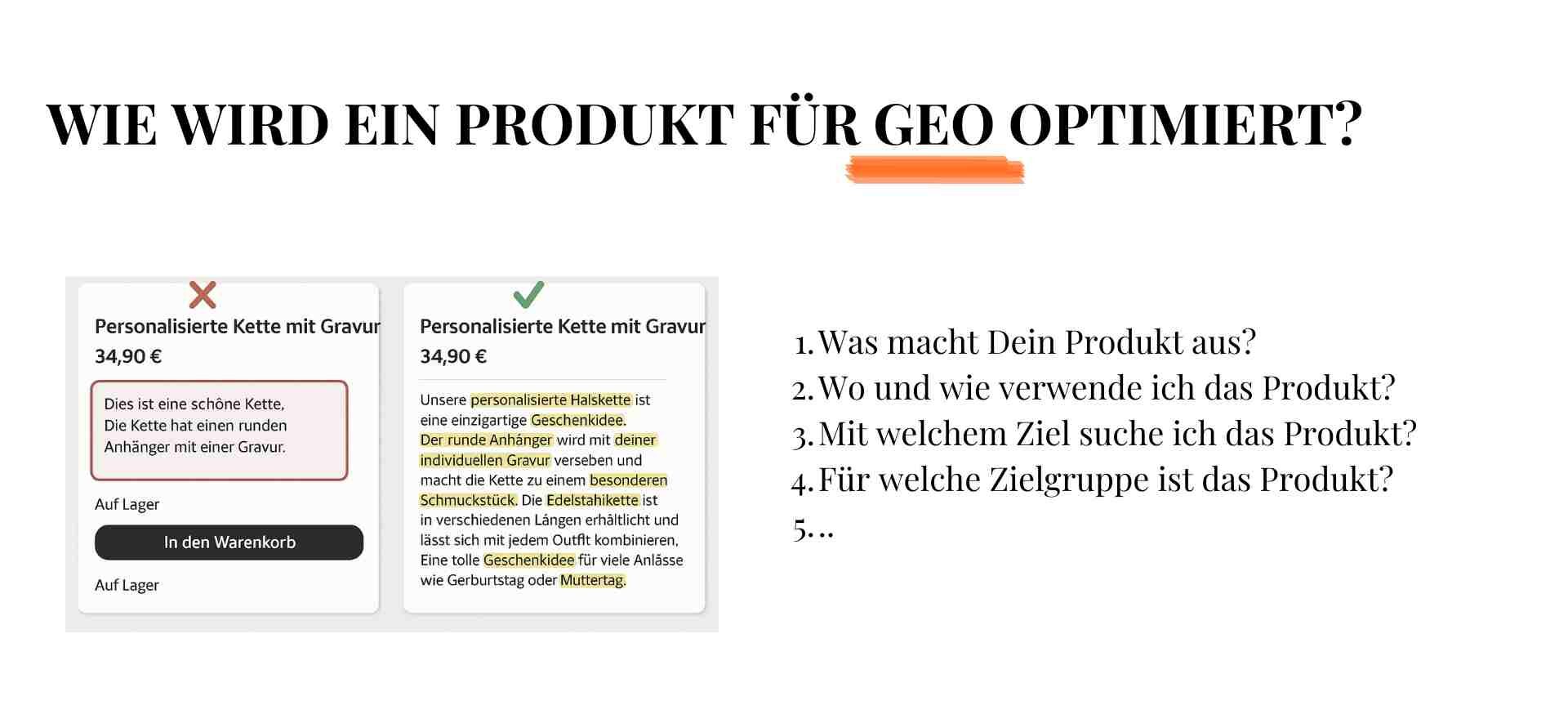 Produkttexte für GEO anpassen
